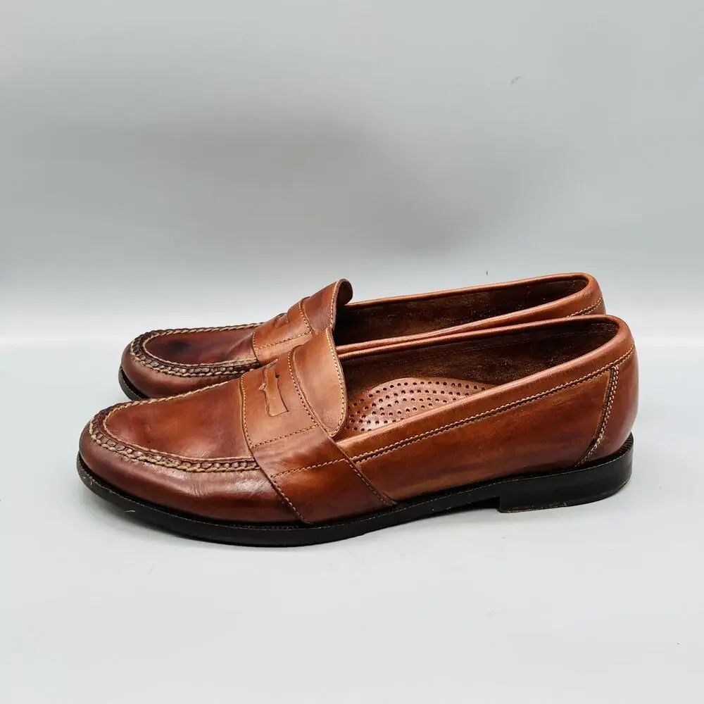 Cole Haan Shoes Men 11.5 Brown Leather Penny Loafers Slip On Dress Oxford Casual
